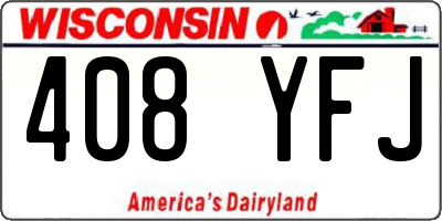 WI license plate 408YFJ