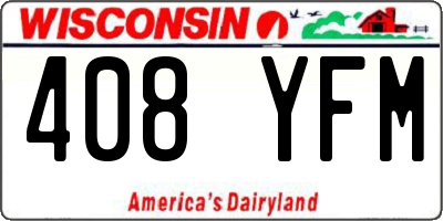 WI license plate 408YFM