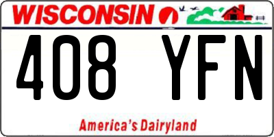 WI license plate 408YFN