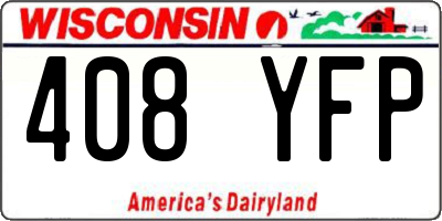 WI license plate 408YFP