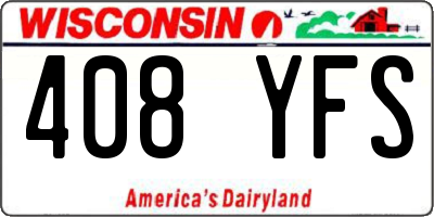 WI license plate 408YFS