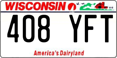 WI license plate 408YFT