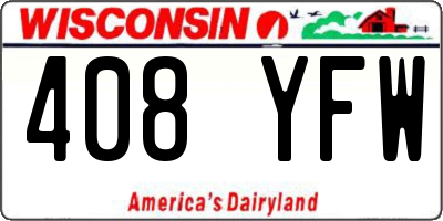 WI license plate 408YFW