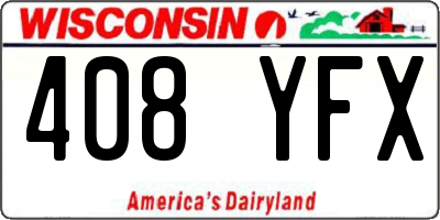 WI license plate 408YFX