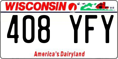 WI license plate 408YFY