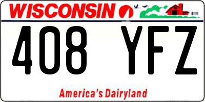 WI license plate 408YFZ