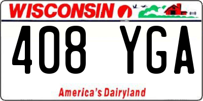 WI license plate 408YGA