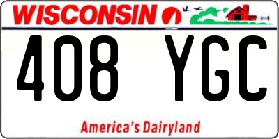 WI license plate 408YGC
