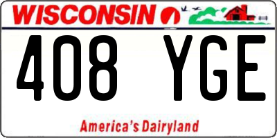 WI license plate 408YGE