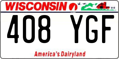 WI license plate 408YGF