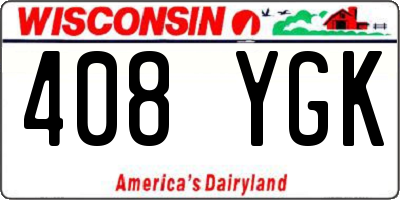 WI license plate 408YGK