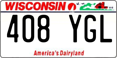 WI license plate 408YGL