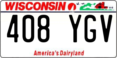 WI license plate 408YGV