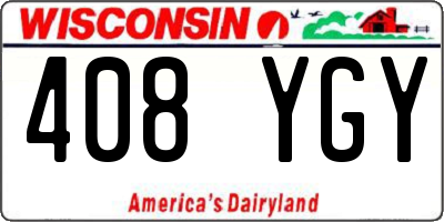 WI license plate 408YGY