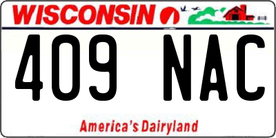 WI license plate 409NAC