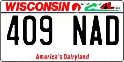 WI license plate 409NAD