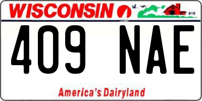 WI license plate 409NAE