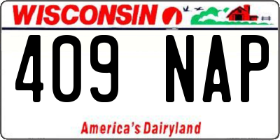 WI license plate 409NAP