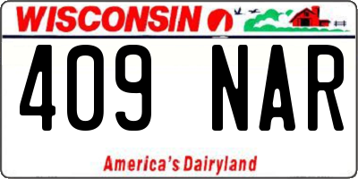 WI license plate 409NAR