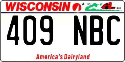 WI license plate 409NBC