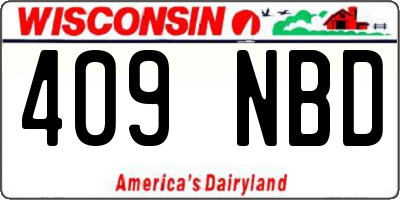 WI license plate 409NBD