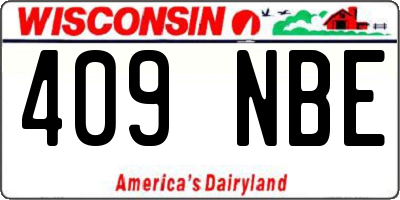 WI license plate 409NBE