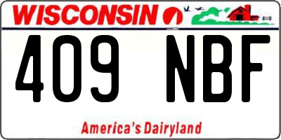 WI license plate 409NBF
