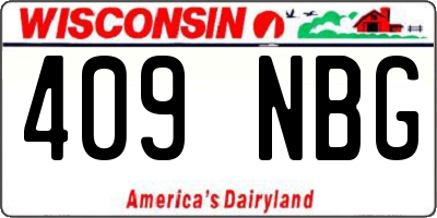 WI license plate 409NBG