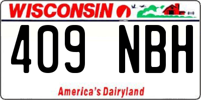 WI license plate 409NBH