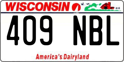 WI license plate 409NBL