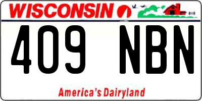 WI license plate 409NBN