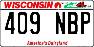 WI license plate 409NBP