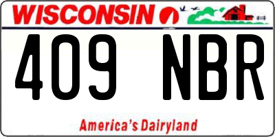 WI license plate 409NBR