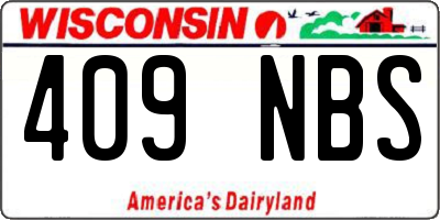 WI license plate 409NBS