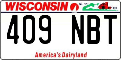 WI license plate 409NBT