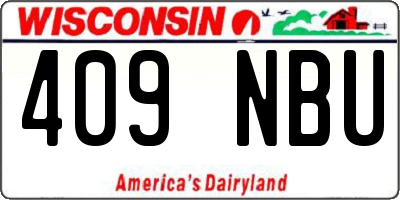 WI license plate 409NBU