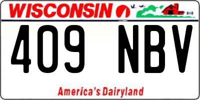 WI license plate 409NBV
