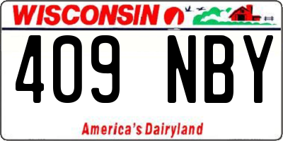 WI license plate 409NBY