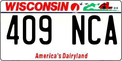 WI license plate 409NCA