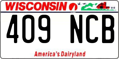 WI license plate 409NCB
