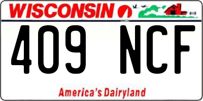 WI license plate 409NCF