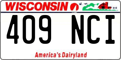 WI license plate 409NCI