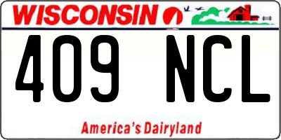 WI license plate 409NCL