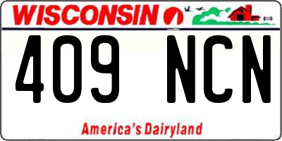 WI license plate 409NCN
