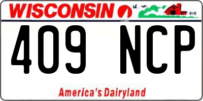 WI license plate 409NCP
