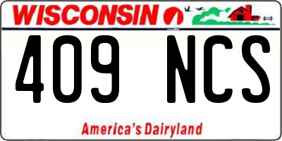 WI license plate 409NCS