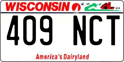 WI license plate 409NCT