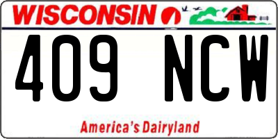 WI license plate 409NCW