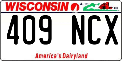 WI license plate 409NCX
