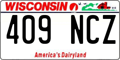 WI license plate 409NCZ